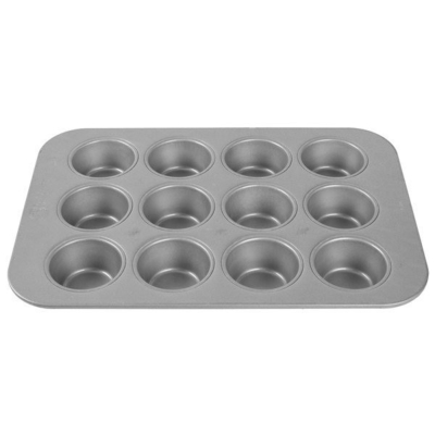 Rk Bakeware Chine-42754 12 tasses vitrées en acier aluminiumé mini couronne casserole à muffins/ casserole à muffins/ plateau à muffins