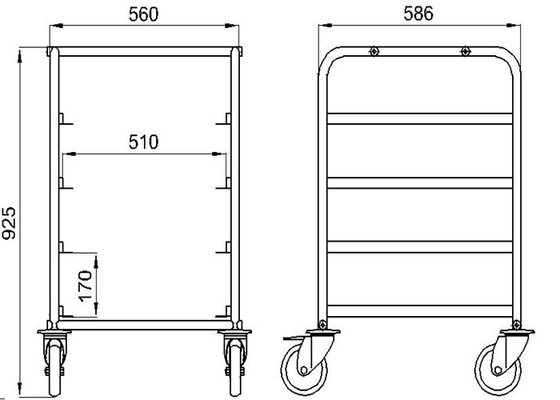 RK Bakeware China-15 Pan End Load Undercounter Préparation du plateau supérieur / Pan Bun Rack - assemblé