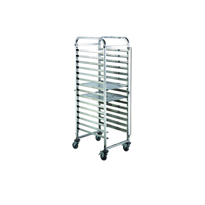 Rk Fabricant de produits de boulangerie Chine-Aluminium 10 Pan Side Load Bun Sheet Pan Rack - Assemblé