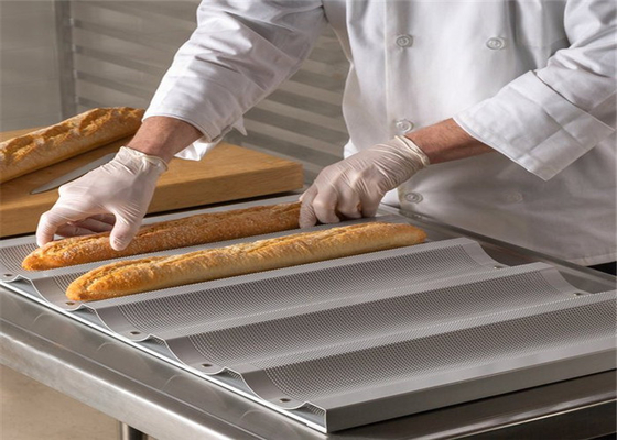 RK Bakeware Chine Foodservice NSF 5 pain plateau de cuisson en aluminium non collant large fente baguette de pain français