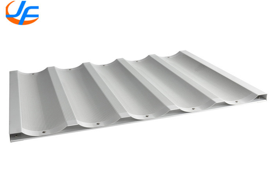RK Bakeware Chine 6 flûtes en aluminium Pane à baguette 18 &quot;x 26&quot; vitrée