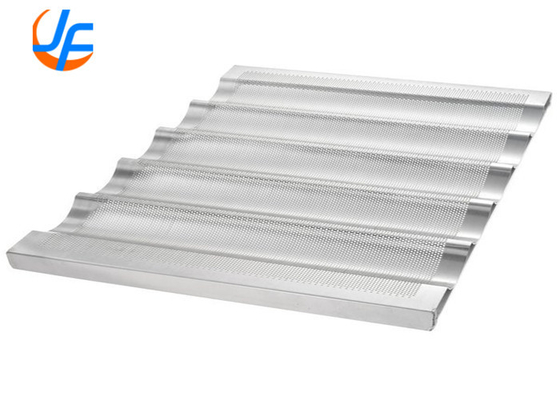 RK Bakeware Chine 6 flûtes en aluminium Pane à baguette 18 &quot;x 26&quot; vitrée