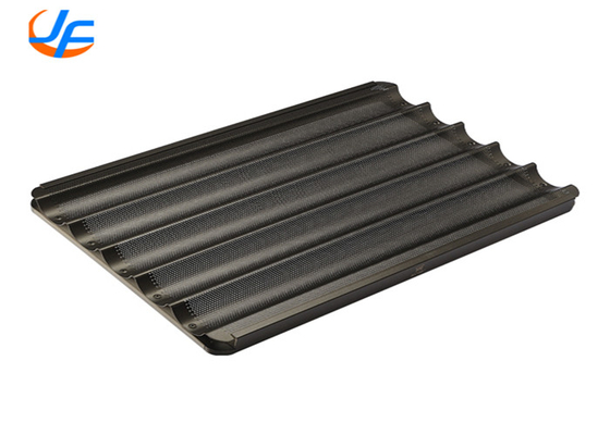 RK Bakeware Chine Foodservice 5 fentes Perforé en aluminium Baguette plateau à pâtisserie / Pâtisserie à pain français