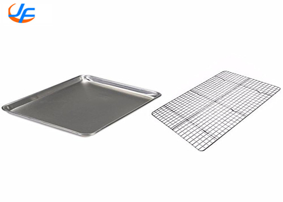 RK Bakeware Chine - demi-taille 16 fil de calibre dans le plateau de cuisson en aluminium avec rack de refroidissement à pieds