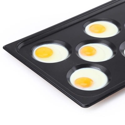 Rk Bakeware Chine-Gastronorm Gn 1/1 plateau de cuisson en aluminium non collant 530X325 mm avec 8 moules pour œufs