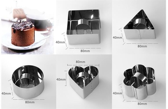 RK Bakeware China Foodservice NSF Mini Cuisine gâteau à la fleur en étain moules pour cuire, drôle SS Pasty Cake Ring