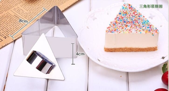 RK Bakeware Chine Foodservice NSF Triangle Mousse Ringe de gâteau en acier inoxydable Ringe moule coupé Biscuits Moldes de gâteau