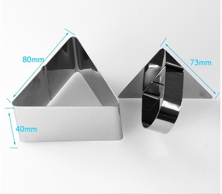 RK Bakeware Chine Foodservice NSF Triangle Mousse Ringe de gâteau en acier inoxydable Ringe moule coupé Biscuits Moldes de gâteau