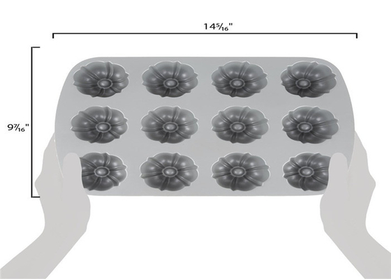 RK Bakeware Chine Foodservice NSF 12 Compartement Bundtlette Panneau à gâteaux en aluminium de qualité commerciale