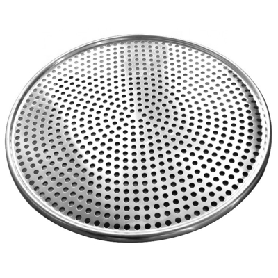 Une casserole à pizza perforée ronde de 11 pouces avec trous plateau à pâtisserie plateau à pizza en aluminium bandejas pour boulangerie