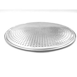 13 pouces perforé rond plat de pizza en aluminium plateau de pizza perforé avec trous plateau de cuisson