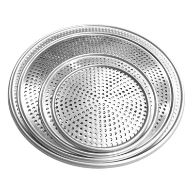 18 pouces Perforé ronde en aluminium casserole à pizza poncé plateau à pizza plateau de cuisson pour le restaurant