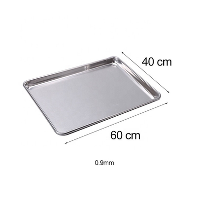Plateau de cuisson en aluminium rectangulaire de 40 x 60 cm en fer-fil en plaque à rouleaux 0,9 mm