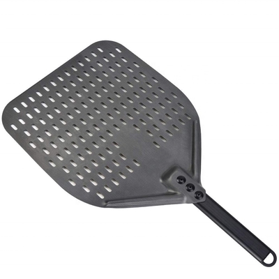 12 pouces pelle à pizza en aluminium éplucheuse à pizza en noir dur en aluminium perforé éplucheuse à pizza amovible