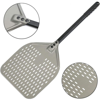 12 pouces pelle à pizza en aluminium éplucheuse à pizza en noir dur en aluminium perforé éplucheuse à pizza amovible