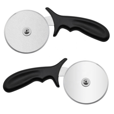 Coupeuse à roues de pizza en acier inoxydable de 10 cm avec poignée Pp en plastique rond Coupeuse à roues de pizza serveur