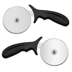 Coupeuse à roues de pizza en acier inoxydable de 10 cm avec poignée Pp en plastique rond Coupeuse à roues de pizza serveur