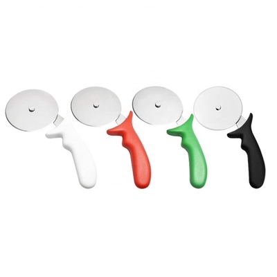 Coupeuse à roue de pizza en acier inoxydable de 10 cm 430 avec poignée en Pp Coupeuse en plastique ronde Serveur