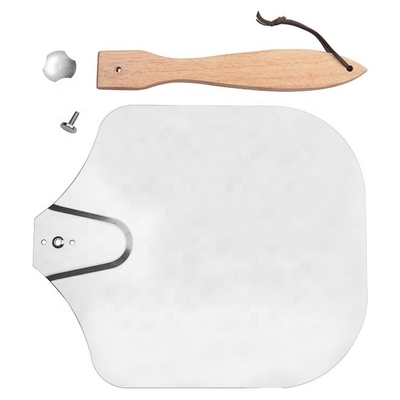 12&quot;*14&quot;*25&quot; Peel à pizza pliable à poignée en bois Peel à pizza en aluminium