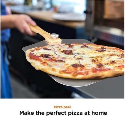 12&quot;*14&quot;*25&quot; Peel à pizza pliable à poignée en bois Peel à pizza en aluminium