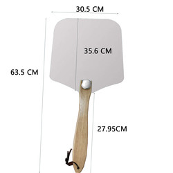 12&quot;*14&quot;*25&quot; Peel à pizza pliable à poignée en bois Peel à pizza en aluminium