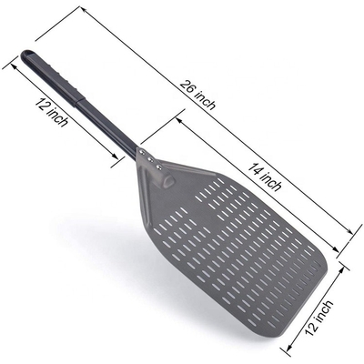 66 cm pelle à pizza en aluminium 12 pouces peau de pizza en aluminium noir dur perforé