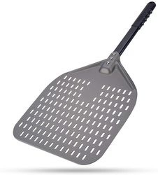 66 cm pelle à pizza en aluminium 12 pouces peau de pizza en aluminium noir dur perforé