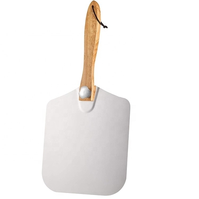 12&quot;*14&quot;*25' Bandejas De Pasapalos De Piedra Aluminium Métal Pizza Peel pliable Poignée en bois écuelle de pizza pliable