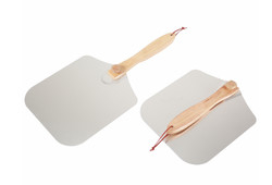 12 &quot;X14&quot; X25 &quot;Outils de pizza en aluminium pellicule de pizza pliable pellicule de pizza pliable avec poignée de chêne