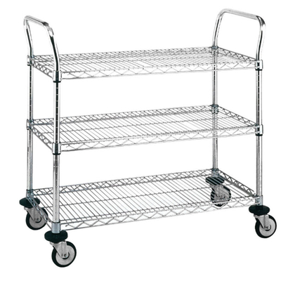 RK Bakeware China Foodservice 18&quot; x 24&quot; x 38&quot; métro Trois étagères Chariot d'utilité en acier inoxydable lourd