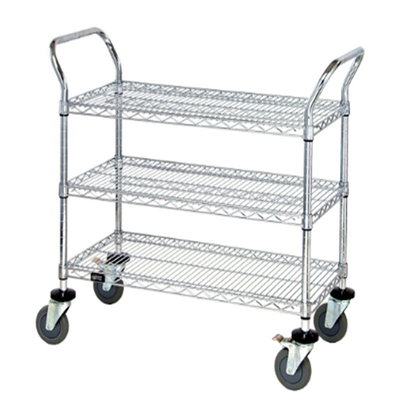 RK Bakeware China Foodservice 18&quot; x 24&quot; x 38&quot; métro Trois étagères Chariot d'utilité en acier inoxydable lourd