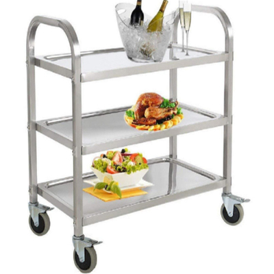 RK Bakeware China Foodservice NSF Winco Suc-30 Chariot de nourriture en acier inoxydable à trois niveaux