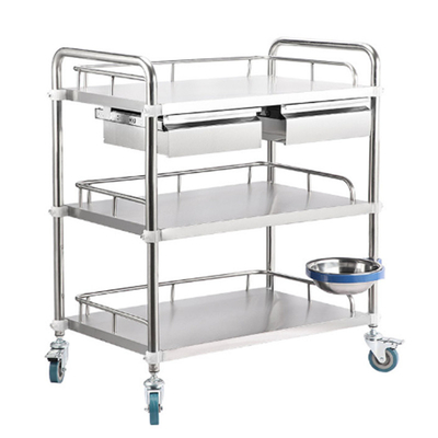 RK Bakeware Chine Hôpital médical revêtement Chariot en acier inoxydable Chariot chirurgical avec tiroirs