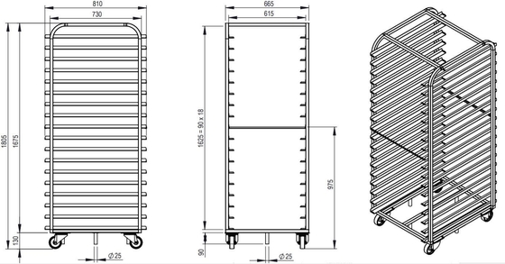 Rk Bakeware Chine rouleau en acier inoxydable dans 800X600 rangement de cuisson pour le four de rangement Revent