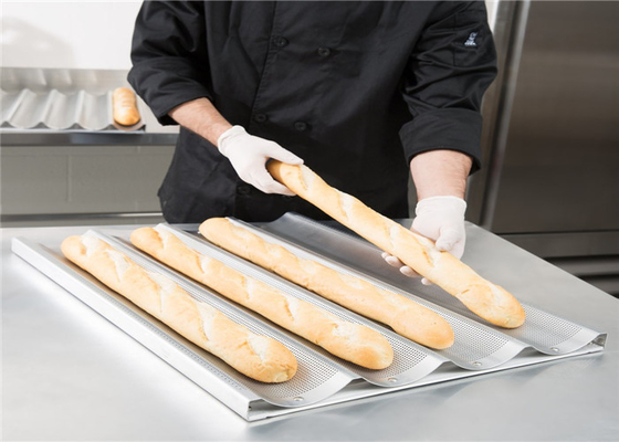RK Bakeware Chine Foodservice NSF 5 fente en aluminium Baguette plateau de cuisson Panneau à pain français vitrifié